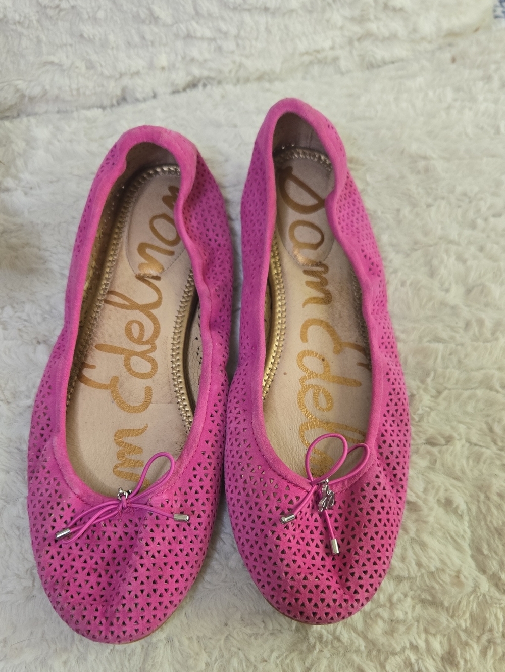 Sam Edelman Hot Pink Perforated Ballet Flats
